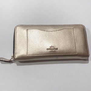 Coach metallic leather wallet